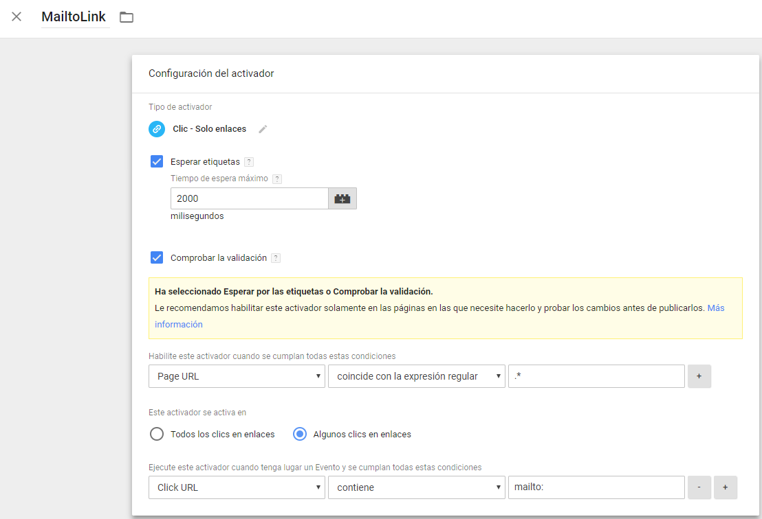 Seguimiento del teléfono y email con Google Tag Manager