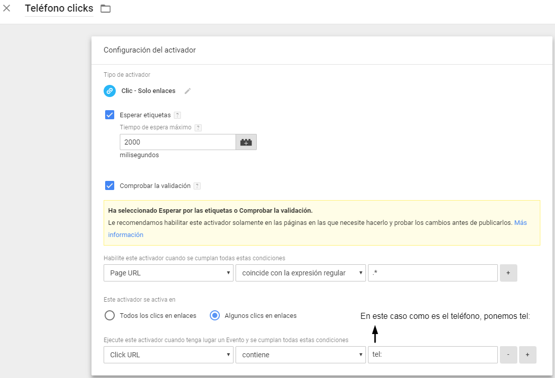 Seguimiento del teléfono y email con Google Tag Manager